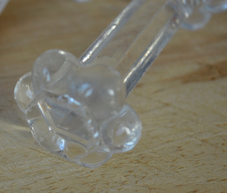 2 Vintage French Glass Knife Rests Cut Glass Cutlery Holder Etsy