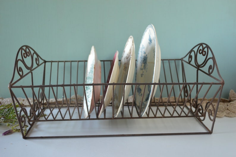 Vintage Metal Dish Rack French Dish Drainer Drying Rack Etsy