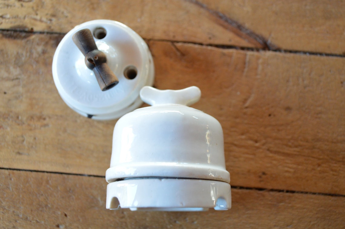 Antique Porcelain Light Switch French Vintage Ceramic and Etsy