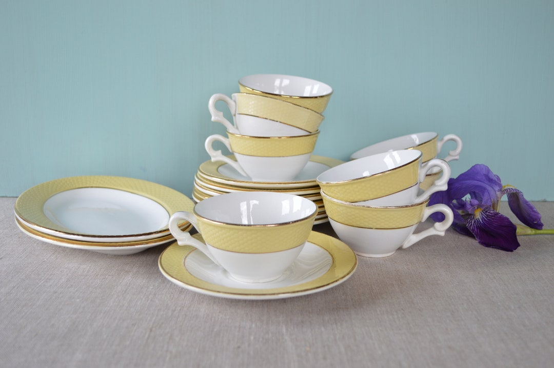 Vintage French Coffee Set 18 Pieces St Amand Pereylor Etsy
