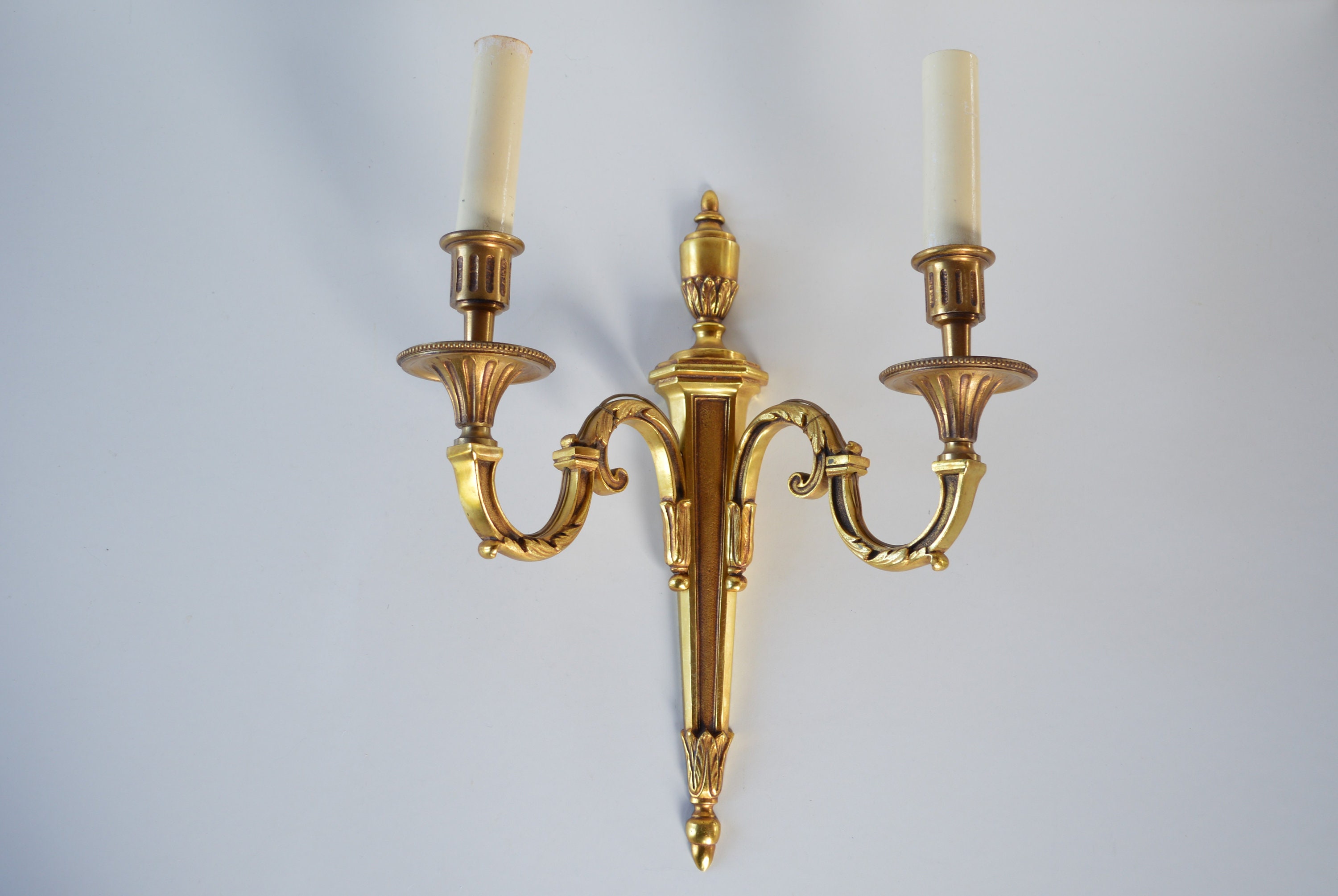 Grande Français Applique Murale Vintage en Bronze - Éclairage Mural avec Fausses Bougies Applique Do