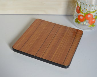 Vintage Mid Century Formica Trivet Stand - Square Brown Formica Hot Plate - Pot Holder - Retro Kitchen 1950's, 1960's Decor