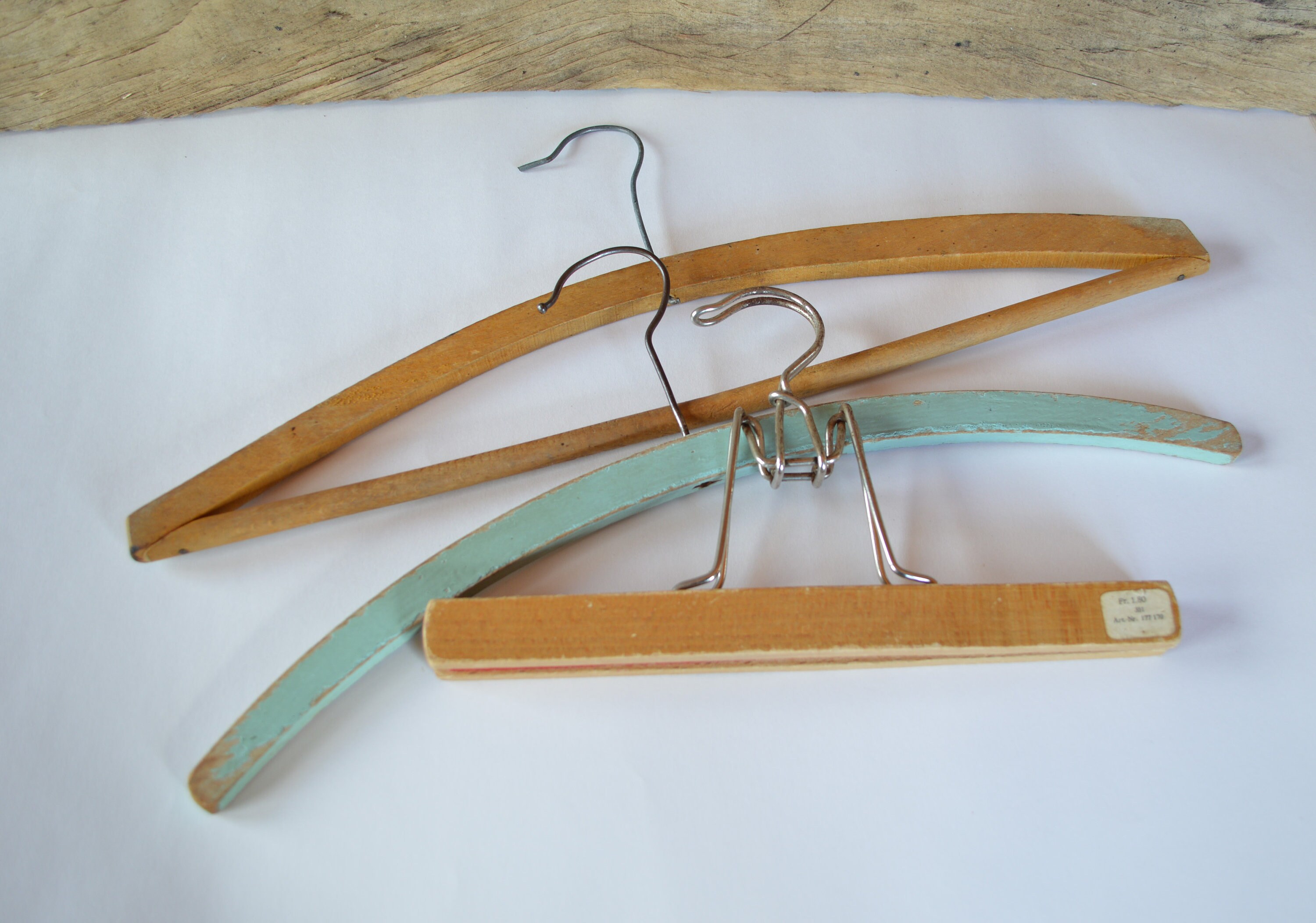 3 Vintage Wooden Hangers French Wood Clothes Hangers Etsy