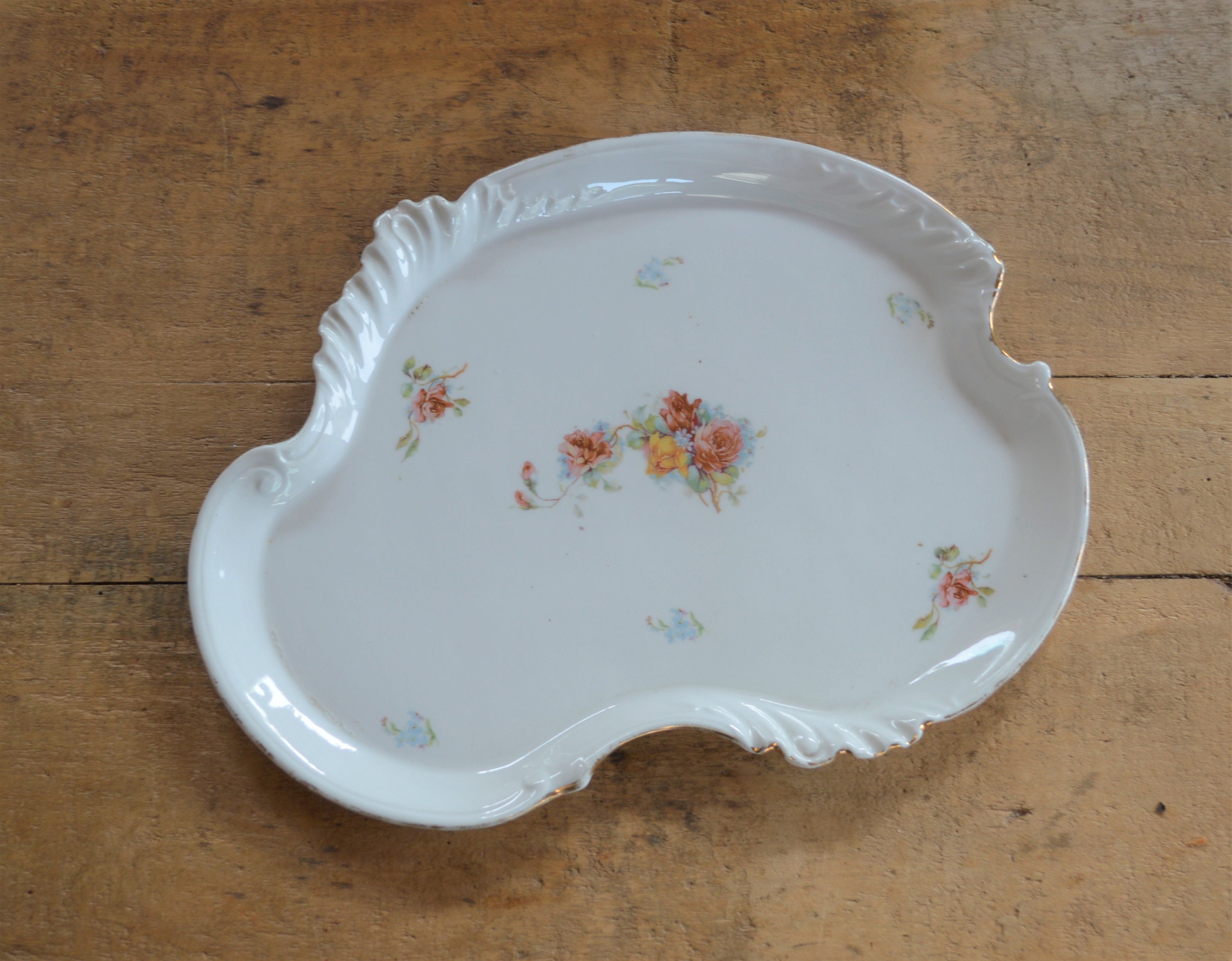 Vintage Limoges Platter - Français Porcelaine Transferware Céramique Grande Assiette Plat de Service