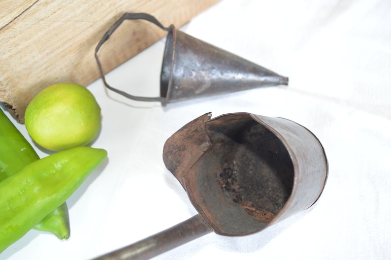 2 French Antique Ladle and Funnel French Vintage Kitchen Etsy