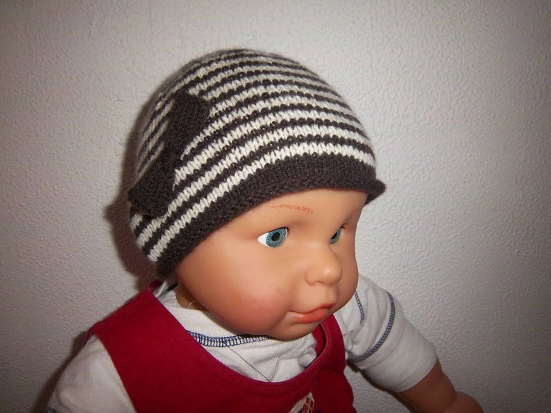 3-month wool cap brown/ecru image 1