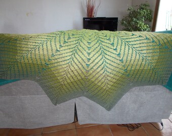 Openwork cotton shawl