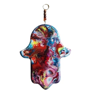 Painted Hamsa, Wall decor,Jewish Gift, Home Guard , wall Hunging Hamsa, Made in Israel
