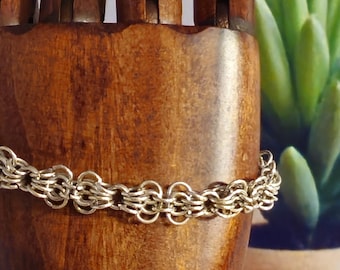 Pulsera de malla de plata esterlina (.925) - tejido de mariposa