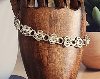 Pulsera de malla de plata esterlina (.925) - variante mariposa