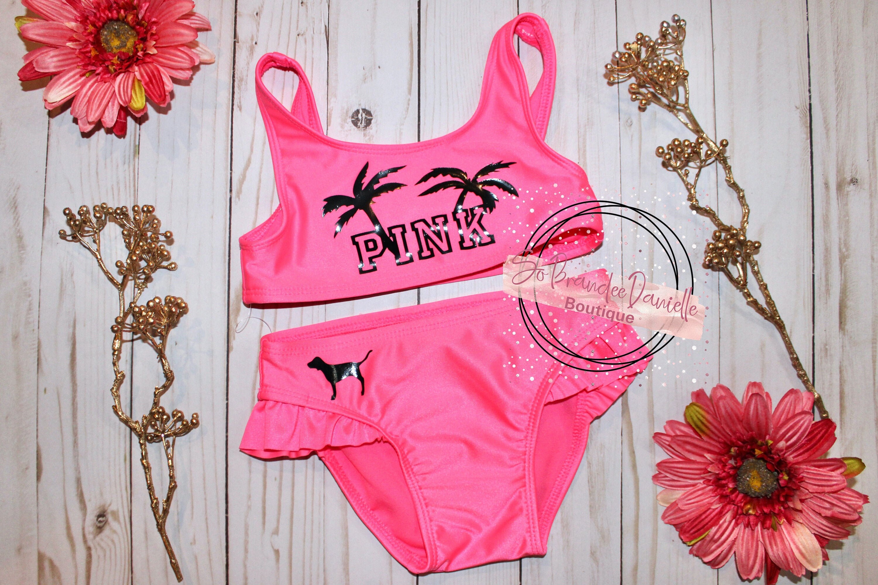 VS PINK Inspired Pink Baby Swimsuit Bathing Suit swim wear Etsy