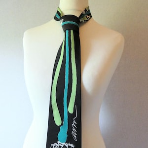 Arman for Zurel 100% Silk Tie | Black Blue Abstract Designer Mens Necktie | Luxury Fashion Accessory