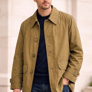 Chaqueta de trabajo vintage St Michael Diolen Tan Borg con forro de chaleco extraíble