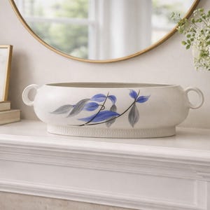 H J Wood Crystal Ware 1156 Art Deco Style Mantel Vase Tom Arnold England