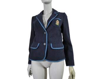 Ziri Ziri By Flora Veste bleu marine College Preppy Ivy League Blazer Taille M