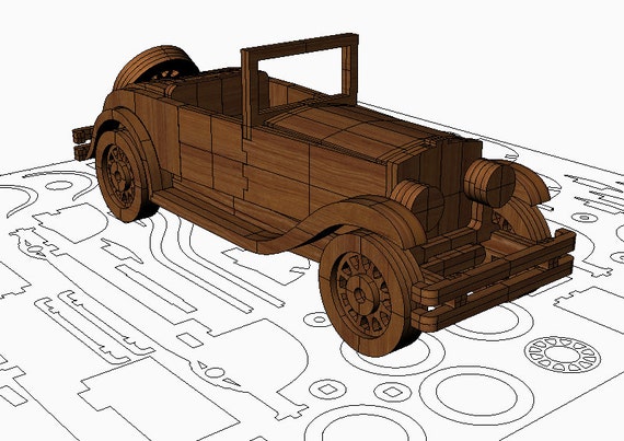 Items similar to Vintage car model plan V2 on Etsy
