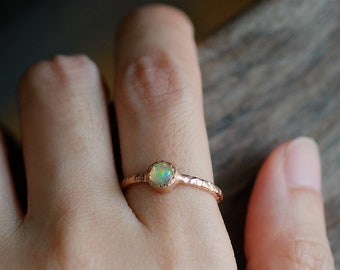 Sterling Silver Genuine Opal Ring,rose Gold Opal Ring,promise Ring