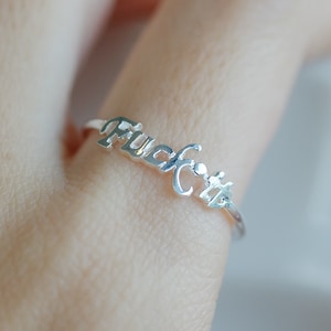 Sterling Silver F*ck it Ring,Word Rings,Statement Novelty Ring,Personalized Ring,Mature ring,Fuck jewelry,F%CK it ring,popular word ring