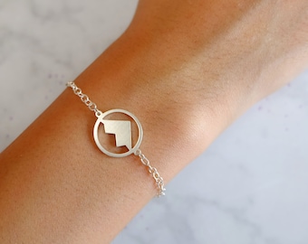 Sterling Silver Mountain Charm Bracelet, Wanderlust Jewelry ,  Climber Gift for Women