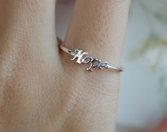 Sterling Silver Hope Ring,Word Rings,Inspirational Jewelry Silver,Personalized Ring,Best Friend Gift,Graduation Gift,Gift for Friend