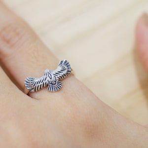 Sterling Silver Vintage Eagle Ring,Silver Bird Ring,Animal Ring,Promise Ring,Gift For Her,Viking Raven Rings Talisman Eagle Bird Ring