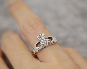 Anillo de voleibol de plata de ley, amor irlandés, lealtad, amistad, anillo deportivo