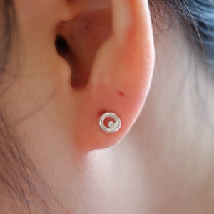 Sterling Silver Tiny Circle Stud Earrings,Dot Stud Earrings,Geometric Studs Earring,Circle Stud Earrings,Minimalist Stud Earrings