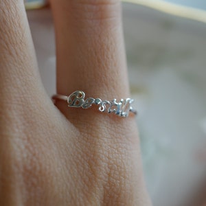 Be Still Ring: Sterling Silver Word Stackable Jewelry , Inspirational, Faith, Hope , Love
