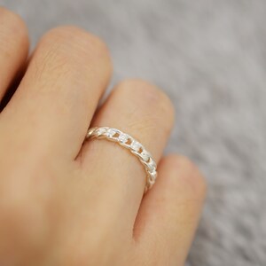 Sterling Silver Thick Chain Ring,Minimalist ring,Dainty Chain Ring,Long Link Ring,Twisted Ring,Simple Minimalist Ring,Boho Ring,Link ring