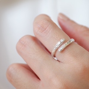 Hammered Sterling Silver Wrap Around Ring,Adjustable Plain Band,Silver Band Ring,Band Jewelry,Everyday Ring For Her,Promise Plain Rings