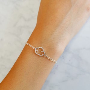 Sterling Silver Cumulus Cloud Bracelet: Minimalist Dainty Jewelry , Wish Bracelet