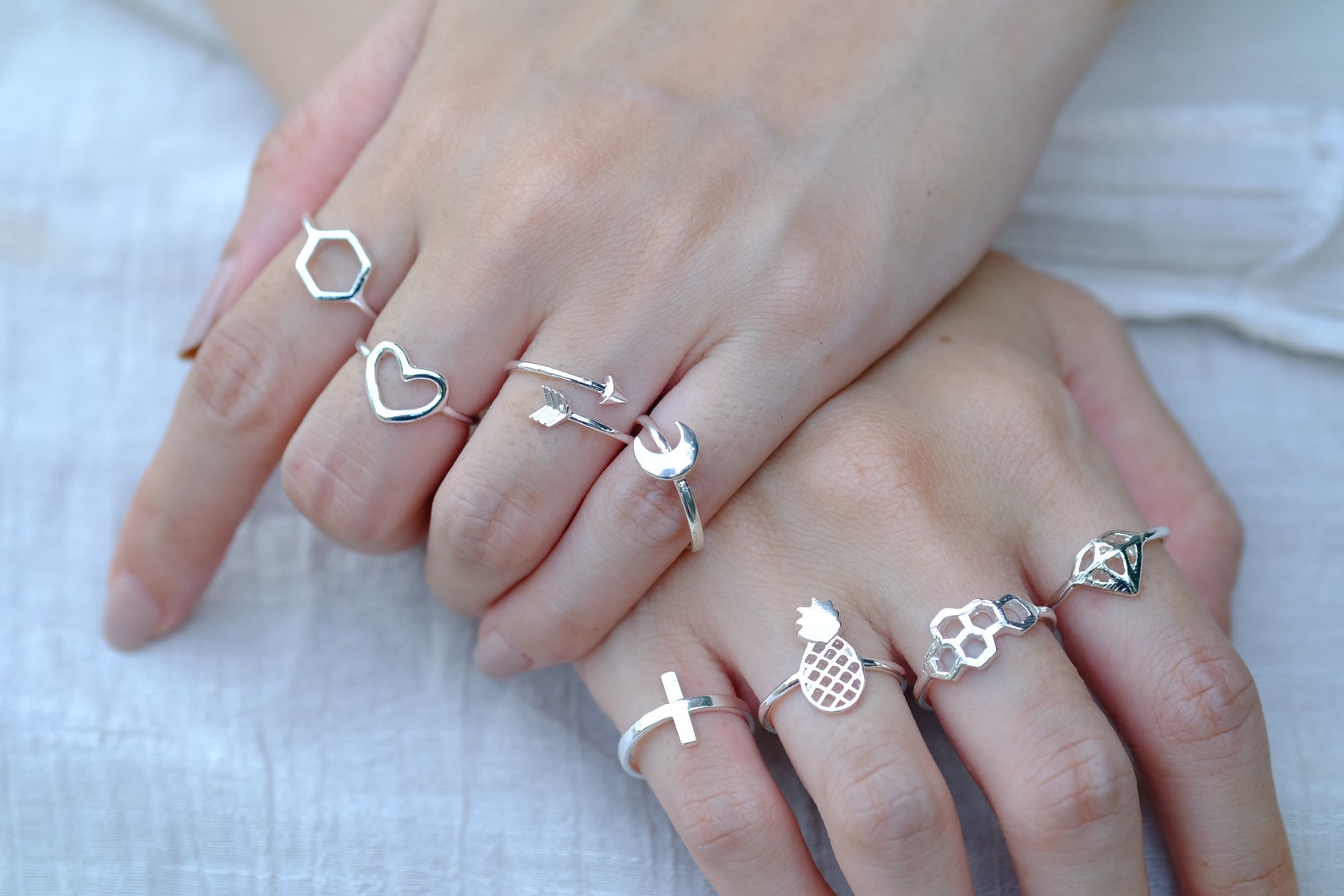 Sterling Silver Fishing Ring Fish Hook Ring Sideways Fish Etsy