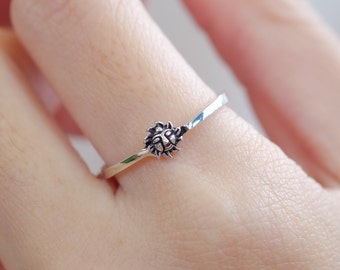 Sterling Silver Sun Ring: Handmade Minimalist Celestial Jewelry