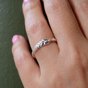 Pine Tree Ring Sterling Silver, Forest Ring, Cottagecore Ring ,Hiking Ring, Feather Ring, Northwoods Pine Tree Ring ,Gift for Nature Lovers