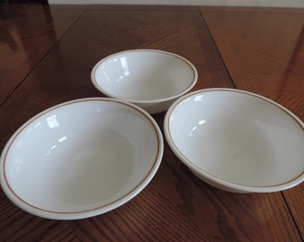 Lote de 3 cuencos de sopa/cereales con patrón Corning Corelle GOLD BAND de 6,25"