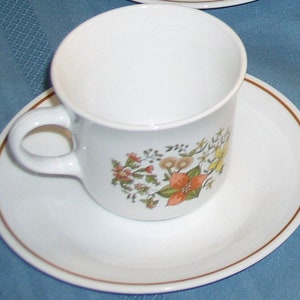 Corning Corelle INDIAN SUMMER Pattern Centura Style Coffee Cup with Saucer