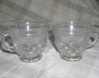 Set of 2 Anchor Hocking WEXFORD PATTERN Cups