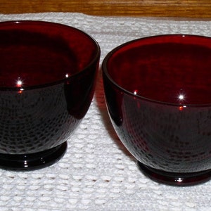 Set of 2 Anchor Hocking ROYAL RUBY Snack or Punch Cups