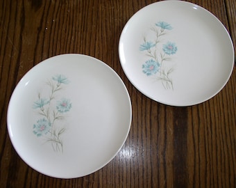 Set of 2 Taylor, Smith & Taylor TST BOUTONNIERE Pattern 10-1/4" Dinner Plates