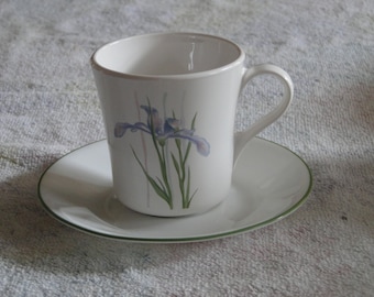 Corning Corelle SHADOW IRIS Pattern Coffee Cup with Saucer