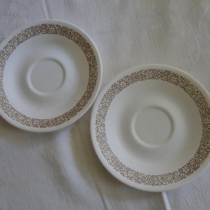Set of 2 Corning Corelle WOODLAND BROWN Pattern Saucers