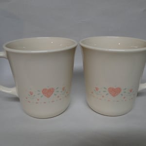 Set of 2 Corning Corelle FOREVER YOURS Pattern Suprema Style Coffee Cups
