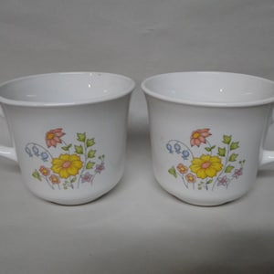 Set of 2 Corning Corelle MEADOW Pattern Coffee Cups