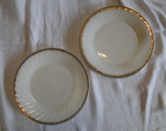 Set of 2 Anchor Hocking Fire King GOLDEN ANNIVERSARY 9-1/8" Dinner Plates