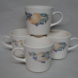 Set of 4 Corning Corelle ABUNDANCE Pattern Coffee Cups