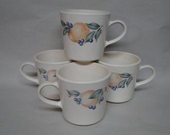 Set of 4 Corning Corelle ABUNDANCE Pattern Coffee Cups