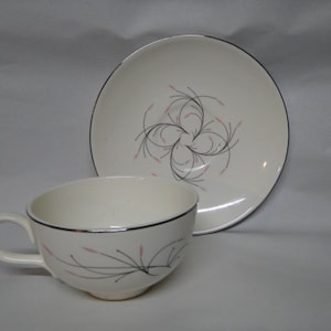 Homer Laughlin Rhythm CAPRI PINK Pattern Cup & Saucer Set