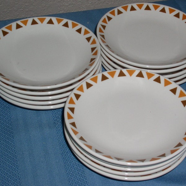 Set of 2 Homer Laughlin Triangle Patterned 5.5" Restaurant Bread Plates