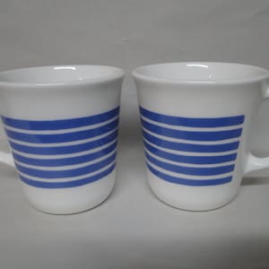 Set van 2 Corning Corelle PERIWINKLE REGENBOOG-patroon koffiekopjes