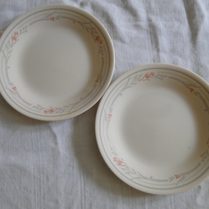 Set of 2 Corning Corelle ROSE Pattern 6-3/4&quot; Bread Plates